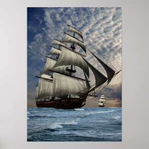Póster navios altos