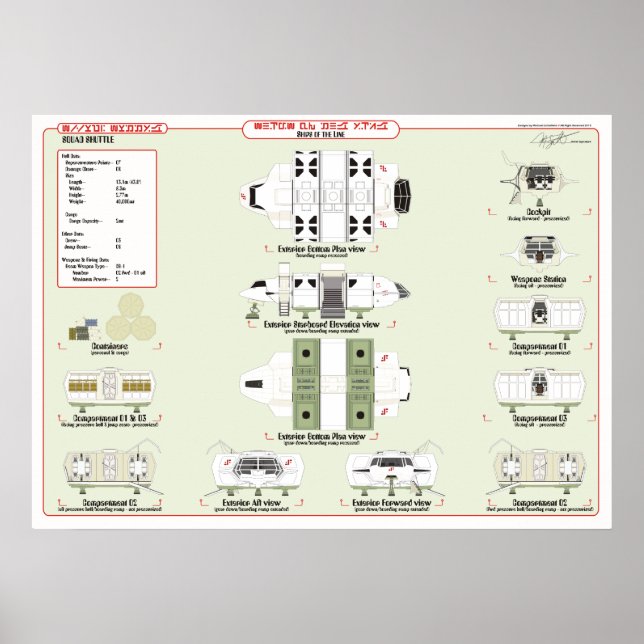 Póster Navios da Frota: Ref. Shuttle Esquadrão. Gráfico (Frente)
