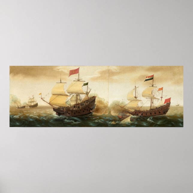 Poster Navios de guerra - Cornelis Verbeeck Fine Art Post (Frente)