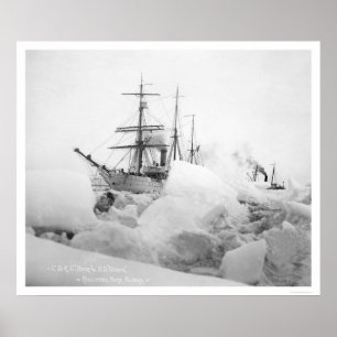 Póster Navios de navigação Nome, Alaska 1904