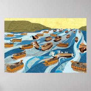 Poster Navios de Tartaruga na Batalha de Myeongnyang