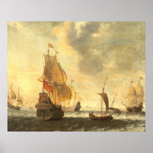 Poster Navios Holandeses - Jacob Bellevois Fine Art Poste