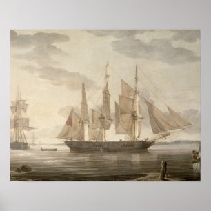 Poster Navios no porto, 1805 (óleo em canvas)