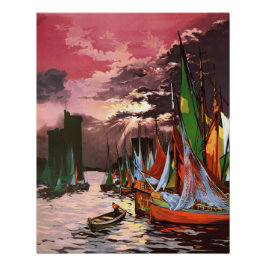 Póster Navios no Porto de La Rochelle Arte