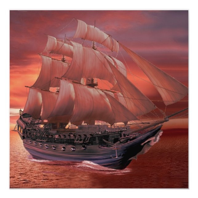 PÓSTER NAVIOS ZEN AO PÔR DO SOL (Frente)