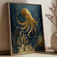 Navy Azul e Dourado Kintsugi Polvo Subaquático