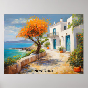 Poster Naxos Colorido Grécia Pintura a Óleo