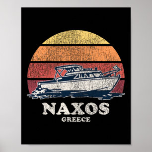 Poster Naxos Grécia Navegação Vintage Anos 70 Design de B