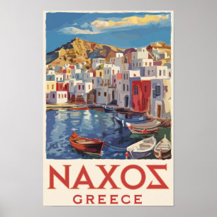 Poster Naxos Grécia Painterly Viagem Art Vintage