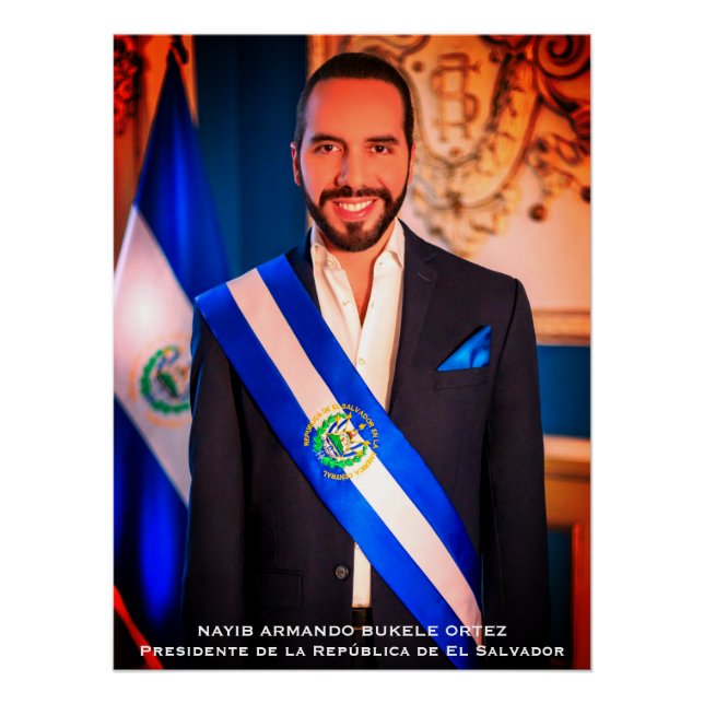 Póster Nayib Bukele, Presidente de El Salvadore (Frente)