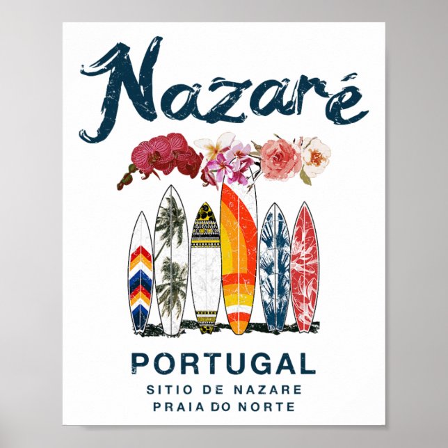 Poster Nazaré Portugal Surf Vintage _4  (Frente)