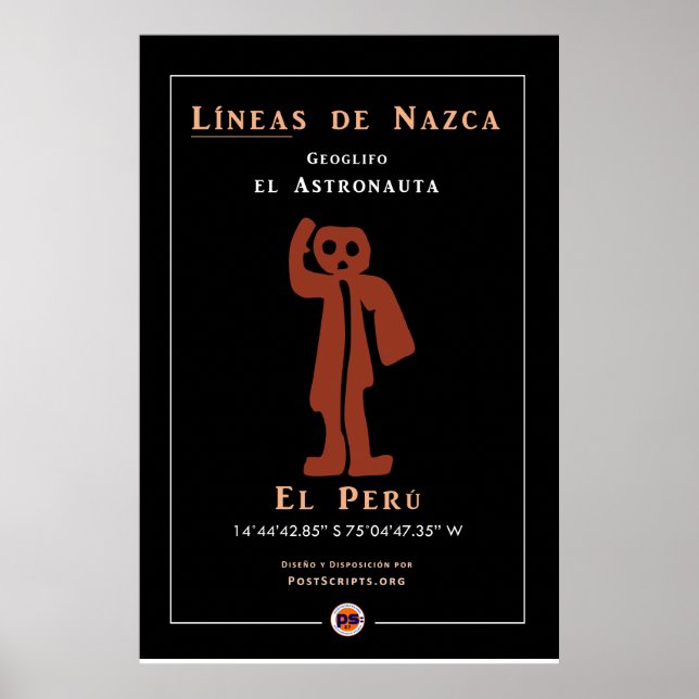 Poster Nazca Geoglyphs-Astronauta (Frente)