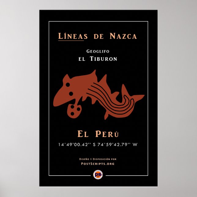 Poster Nazca Geoglyphs-Shark (Frente)