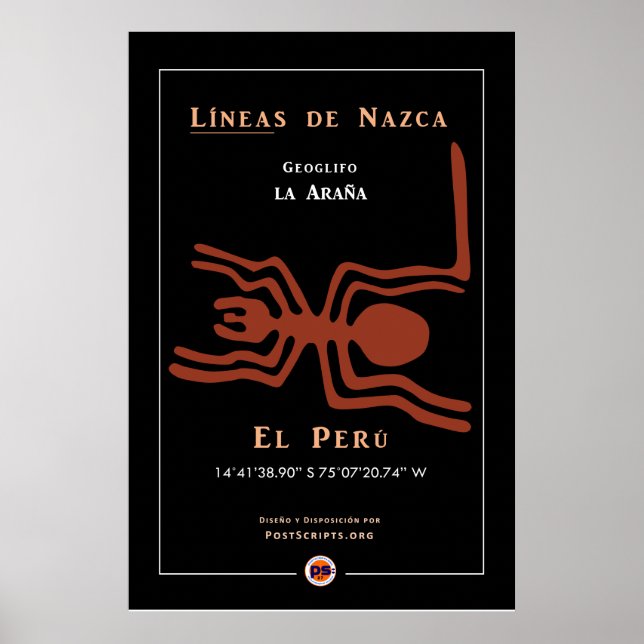 Poster Nazca Geoglyphs-Spider (Frente)