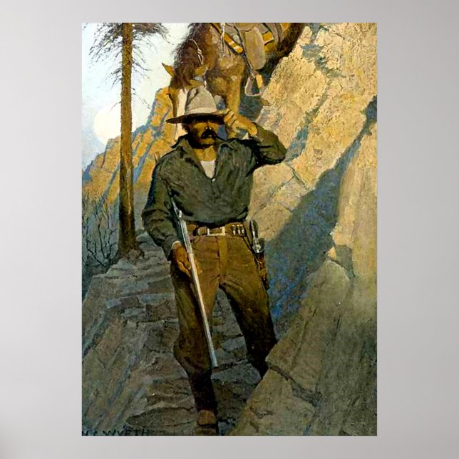 Poster NC Wyeth Pintura Histórica "O Xerife" (Frente)
