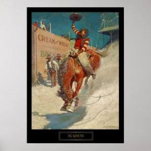 Poster NC Wyeth Pintura Histórica "The Rodeo"