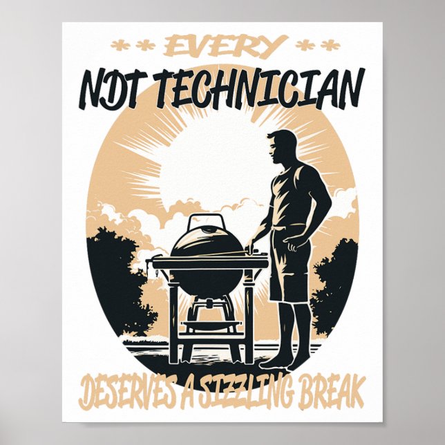 Poster Ndt Tecnician Funny Churrasco Chef Ou Grill Divert (Frente)