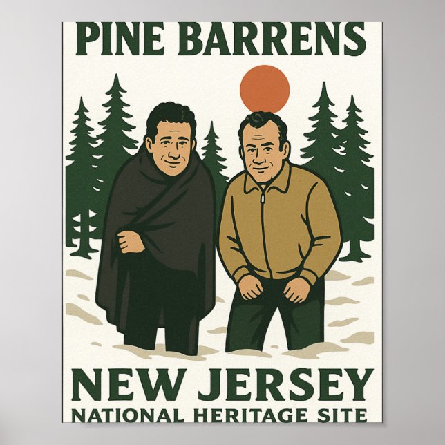 Poster Ne Barrens New Jersey Graphic Design  (Frente)
