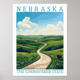 Poster Nebraska the Cornhusker State USA Viagem Place