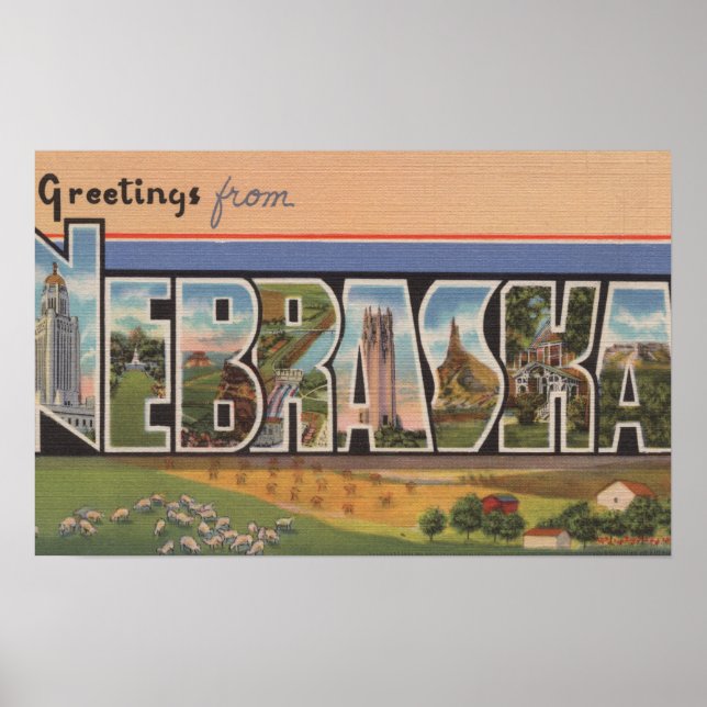 Póster NebraskaLarge - Letra ScenesNebraska (Frente)