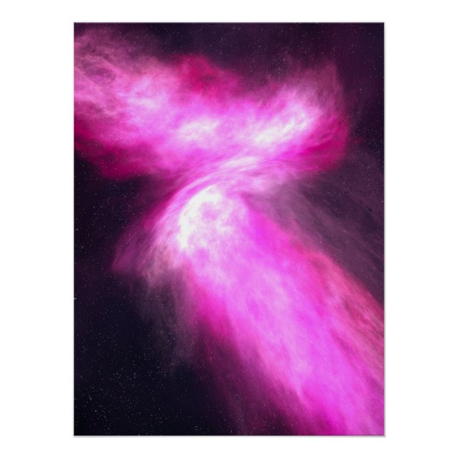 Póster Nebula rosa Galáxia Arte brilhante Poster (Frente)