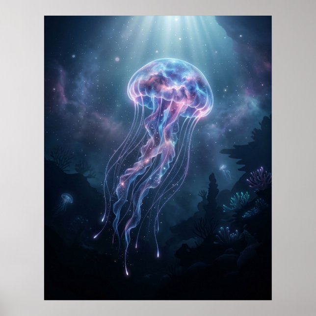 Poster Nebulosa Água-viva Oceano Cósmico (Frente)