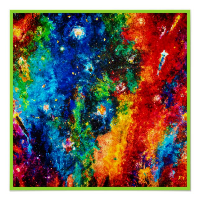 Póster Nebulosa Colorida e Artes (Frente)