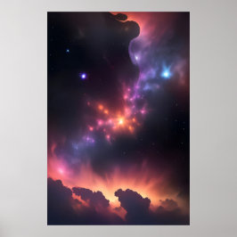 Poster Nebulosa Cósmica e galáxia