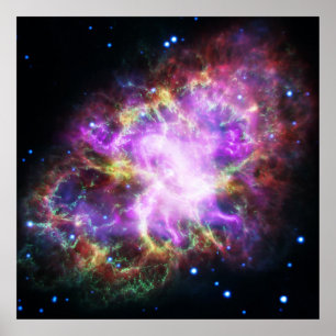 Póster Nebulosa de Caranguejo de Raio X, Rosa, Chandra
