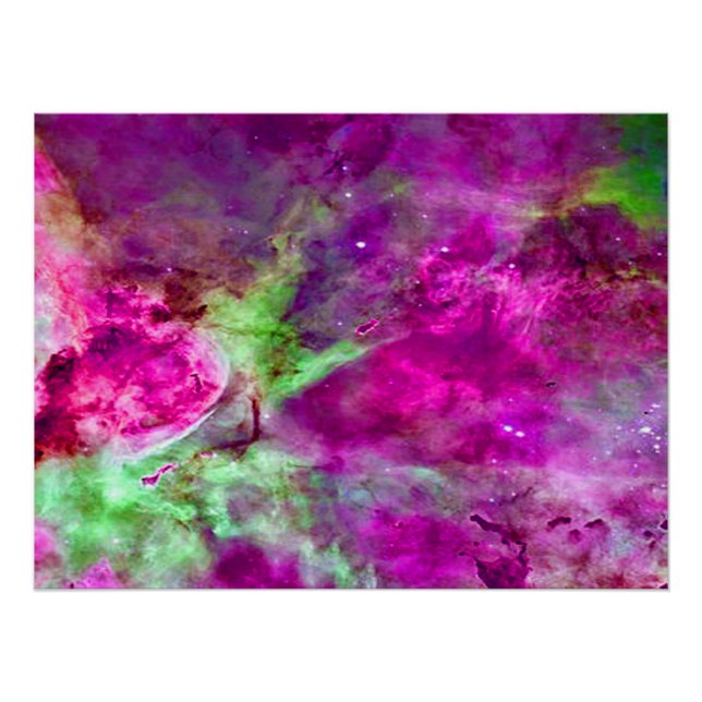 Póster Nebulosa de Eta Carinae Roxo Realçado (Frente)