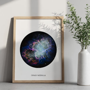 Poster Nebulosa do Caranguejo Arco-íris Foto Circular com
