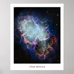 Poster Nebulosa do Caranguejo Arco-íris Foto com Nome 16X