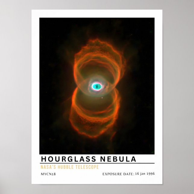 Poster Nebulosa do Relógio de Areia Educação Espacial (Frente)