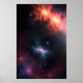 Poster Nebulosa Estelar Brilho Cósmico