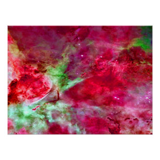 Póster Nebulosa Eta Carinae Vermelho Intensificado