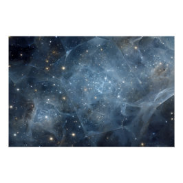 Póster Nebulosa Fraturada Campo Estelar Geometria Cósmica