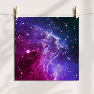 Póster Nebulosa Hipster Roxa Cabeça de Macaco