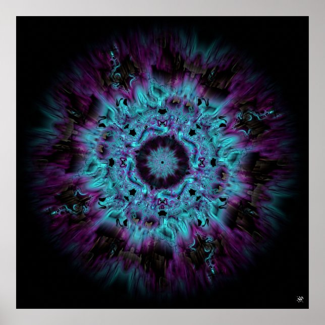 Poster Nebulosa Íris - padrão abstrato colorido v2-1 (Frente)