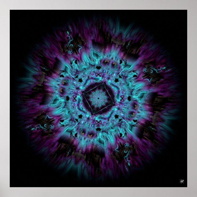 Poster Nebulosa Íris - padrão abstrato colorido v3-1 (Frente)