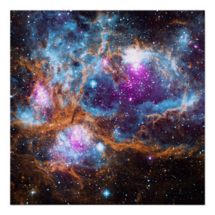 Póster Nebulosa Lagosta - Paisagem de Inverno Cósmico