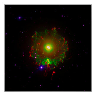 Póster Nebulosa Olho de Gato ou NGC 6543 Composto de Cor