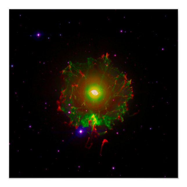 Póster Nebulosa Olho de Gato ou NGC 6543 Composto de Cor (Frente)