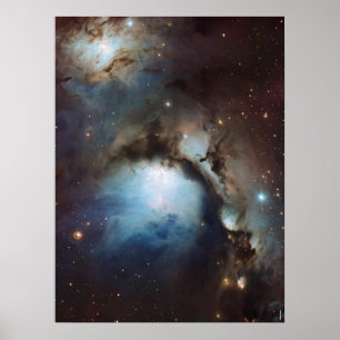 Poster Nebulosa Órion Astronomia azul marrom bege céu est