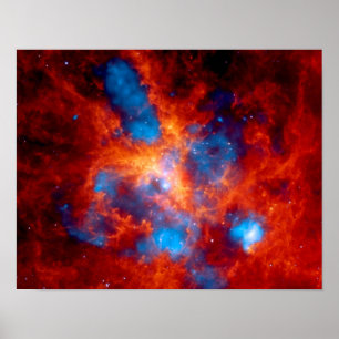 Póster Nebulosa Tarântula Foto Espacial Infravermelha Col