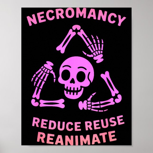 Poster Necromancy Reduce Reuse Reanimate Skeleton Design  (Frente)
