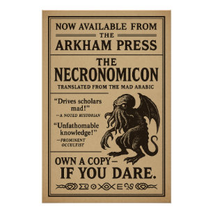 Póster Necronomicon - Agora disponível na imprensa Arkham