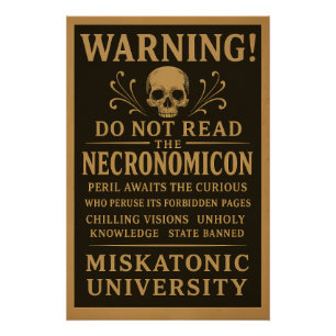Póster Necronomicon - Precaução proibida por Miskatonic