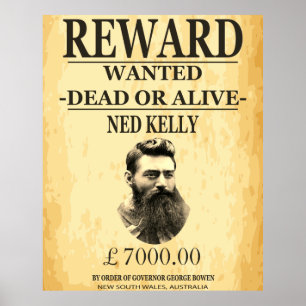 Poster Ned Kelly Bushranger 🏴 famosa lei australiana ☠️