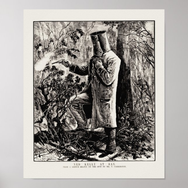 Poster Ned Kelly Fazer Última Posição Em Glenrowan (Frente)
