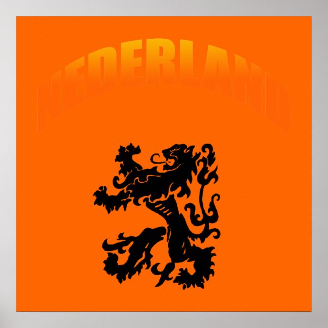 Poster Nederland leeuw Voetbal wk (Frente)